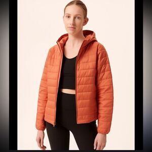 Girlfriend Collective Lollipop Wild Ginger Puffer Jacket Size Large NWT